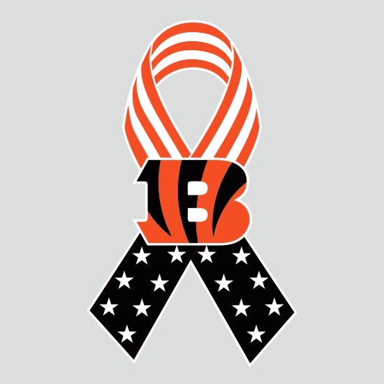 Cincinnati Bengals Ribbon American Flag logo iron on paper